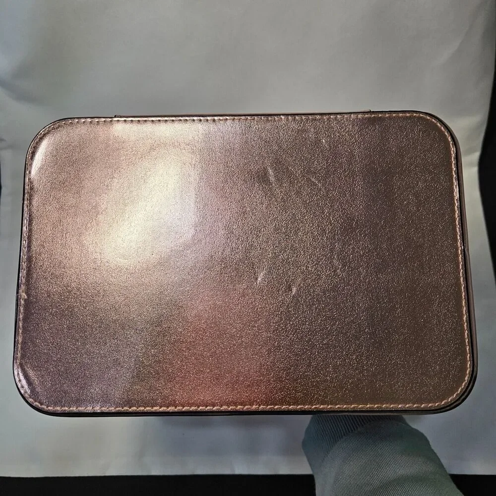 Victoria's Secret Love Runway Vanity Case Metallic Pink Sequin Makeup Cosmetic